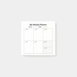 Weekly Study Planner Post-it Notes