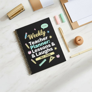 Weekly Teacher Planner: Lessons & Laughs  Planner