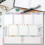 Weekly To Do List Flower Butterfly Themed Notepad<br><div class="desc">The "Weekly To Do List Flower Butterfly Theme letter size notepad" is a paper-based organisational tool designed to help individuals plan and track their weekly tasks and goals. The notepad features a colourful flower and butterfly design and is sized to fit the standard letter-sized paper. It contains a weekly dotted...</div>