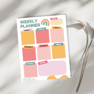 weekly to do list Minimalist Planner Organizer  Notepad