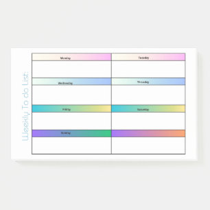 WEEKLY TO DO LIST POST-IT NOTES