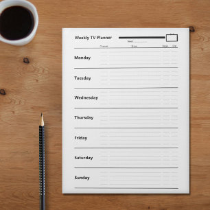Weekly TV Planner Notepad
