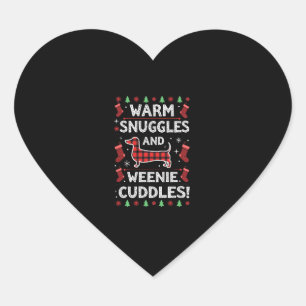 Weenie Dog Christmas Pajama Shirt Cute Weiner Ugly Heart Sticker