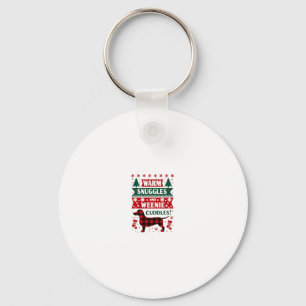 Weenie Dog Christmas Pajama Shirt Cute Weiner Ugly Key Ring