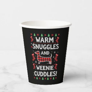 Weenie Dog Christmas Pajama Shirt Cute Weiner Ugly Paper Cups