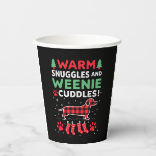 Weenie Dog Christmas Pajama Shirt Cute Weiner Ugly Paper Cups