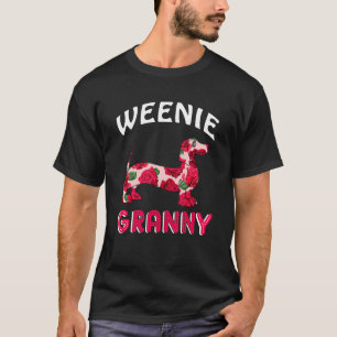 Weenie Granny Floral Dachshund Dog Owner Mother's T-Shirt