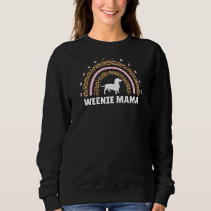 Weenie Mama Leopard Rainbow Dachshund  Weiner Dog  Sweatshirt