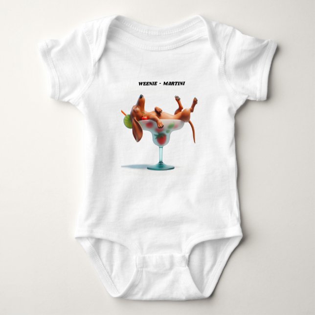 WEENIE MARTINI DACHSHUND T-Shirt (Front)
