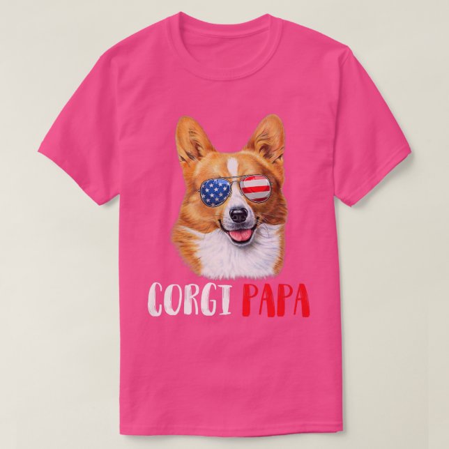 Weenie Papa Corgi Dad Dog Corgi Lovers T-Shirt (Design Front)