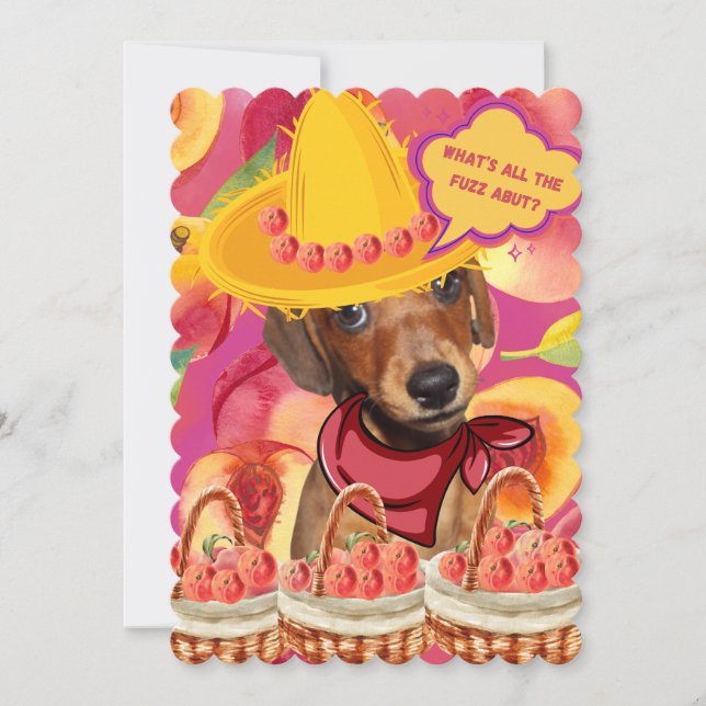 Weenie Peach Farmer Note Card (Front)