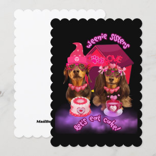 Weenie Sisters Let's Eat Cake Greeting Card