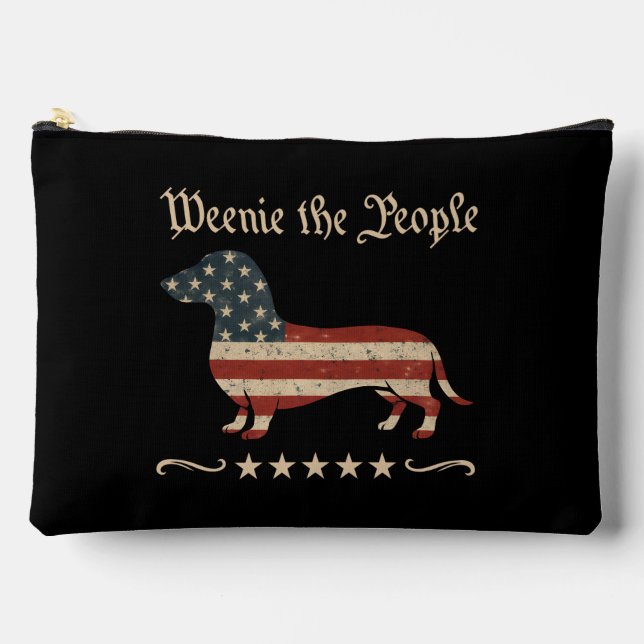 Weenie The People Dachshund 4th Of July Accessory Pouch (Front)