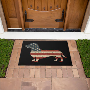 Weenie The People Dachshund 4th Of July Doormat