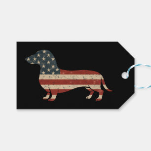 Weenie The People Dachshund 4th Of July Gift Tags