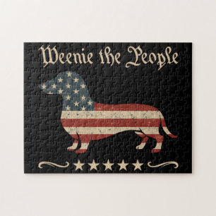 Weenie The People Dachshund 4th Of July Jigsaw Puzzle