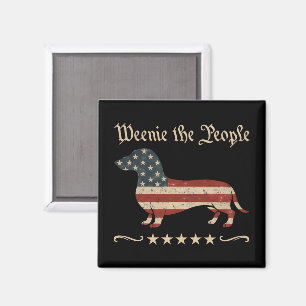Weenie The People Dachshund 4th Of July Magnet