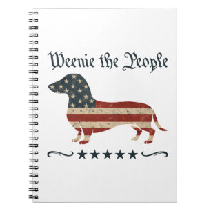 Weenie The People Dachshund 4th Of July Notebook