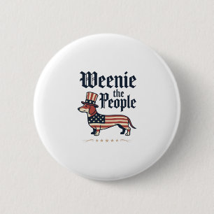 Weenie the People Patriotic Dachshund T-Shirt_1 6 Cm Round Badge