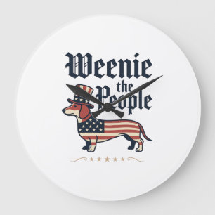 Weenie the People Patriotic Dachshund T-Shirt_1 Large Clock
