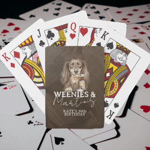  Weenies and Martinis Dachshund Illustration Playing Cards
