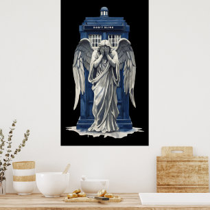 Weeping Angel with Blue Police Box 1 Poster