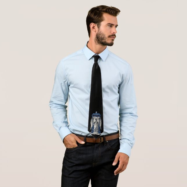 Weeping Angel with Blue Police Box 1 Tie (In Situ)