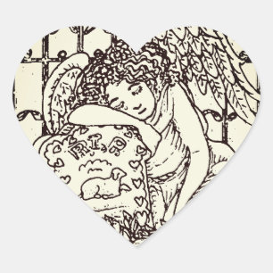 WEEPING GUARDIAN ANGEL CEMETERY STICKERS SHEET Hrt