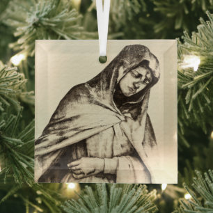 WEEPING MARY Glass Ornament