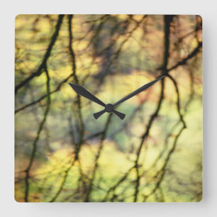 Weeping trees square wall clock