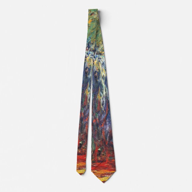 Weeping Willow at Giverny (by Claude Monet) Tie (Back)
