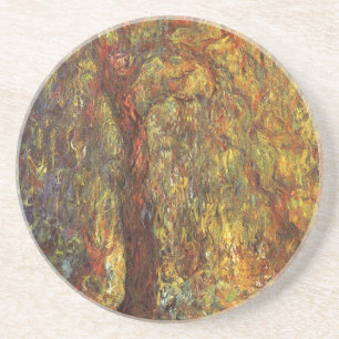 Weeping Willow by Claude Monet, Vintage Fine Art Coaster