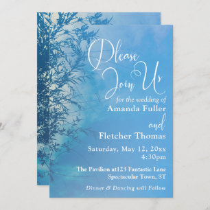 Weeping Willow Ethereal Dreamy Sky Wedding 2 Invitation