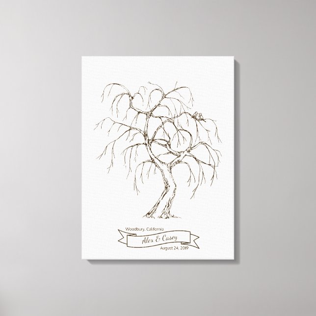 Weeping Willow Fingerprint Tree Canvas Print (Front)