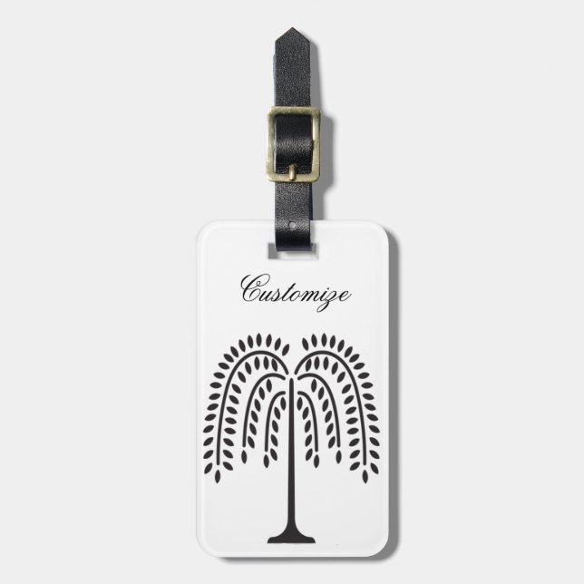 Weeping Willow Silhouette Thunder_Cove Luggage Tag (Front Vertical)