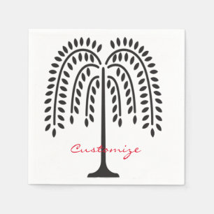 Weeping Willow Silhouette Thunder_Cove Napkin