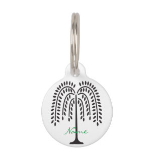 Weeping Willow Silhouette Thunder_Cove Pet Tag
