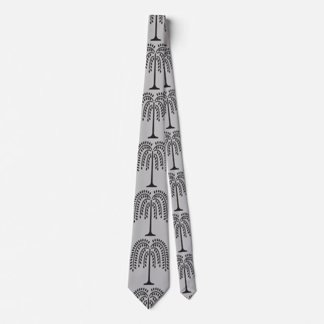 Weeping Willow Silhouette Thunder_Cove Tie (Front)