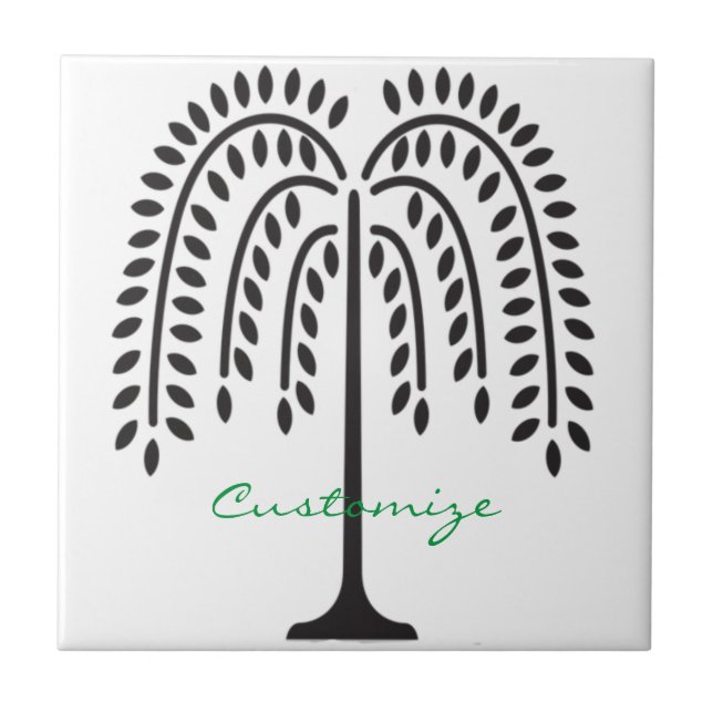 Weeping Willow Silhouette Thunder_Cove Tile (Front)