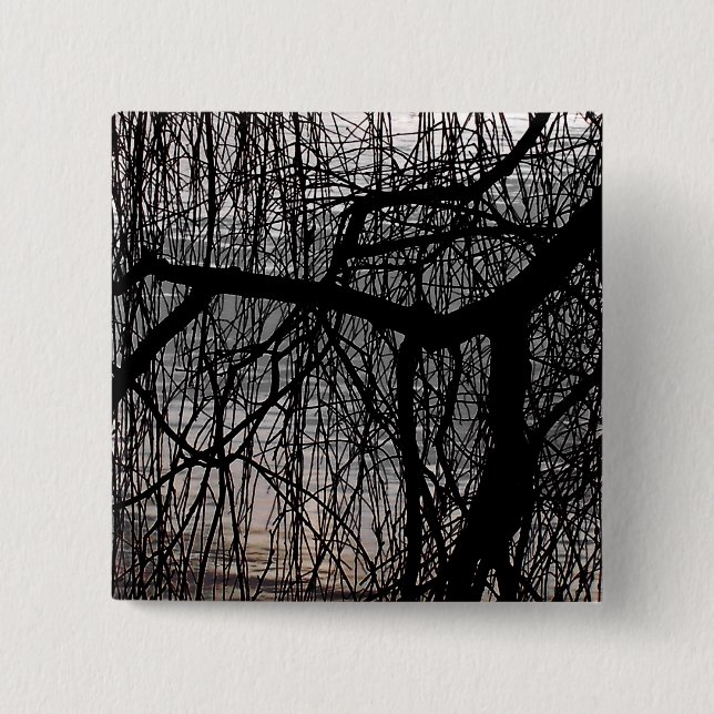 WEEPING WILLOW TREE 15 CM SQUARE BADGE (Front)