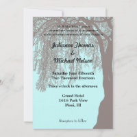 Weeping Willow Tree Blue Brown Wedding