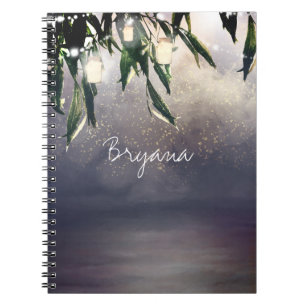 Weeping Willow Tree & Mason Jar Lights Elegant Notebook