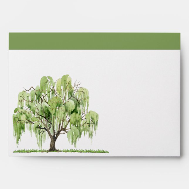 Weeping Willow Wedding Suite Envelope (Front)