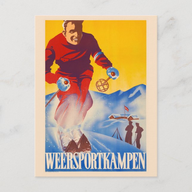 Weersportkampen Netherlands Vintage Poster 1944 Postcard (Front)