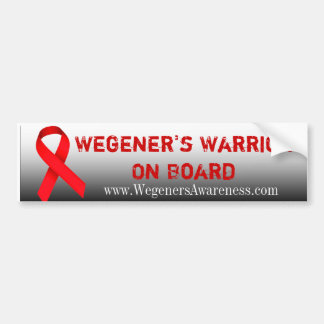 Wegeners Warrior on Board Bumper Sticker