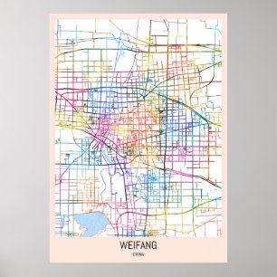 Weifang China City Map Poster