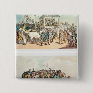 Weighing and Rubbing Down' and 'The Betting 15 Cm Square Badge