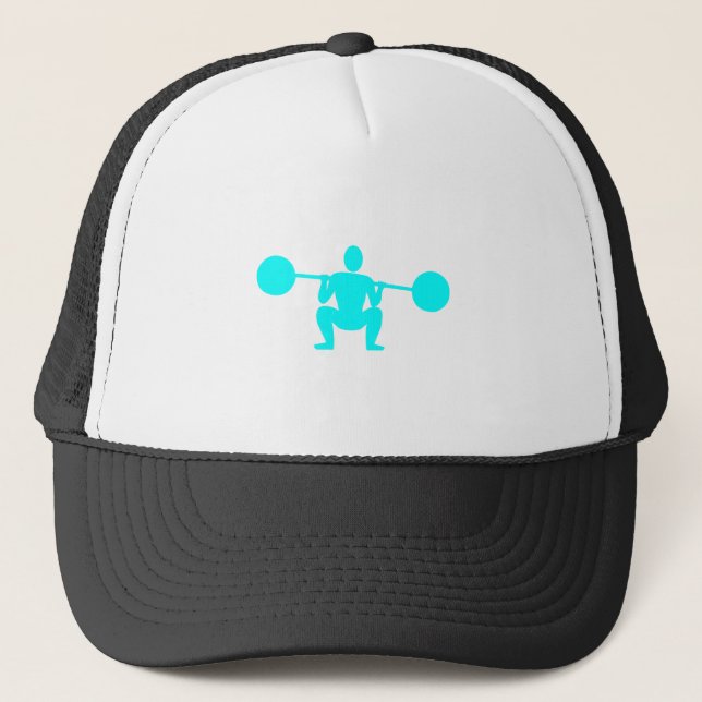 Weight Lifter 01 - Cyan Trucker Hat (Front)
