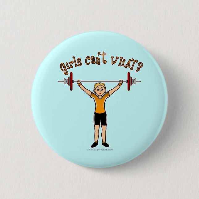 Weight Lifter (Blonde) 6 Cm Round Badge (Front)