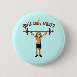 Weight Lifter (Blonde) 6 Cm Round Badge